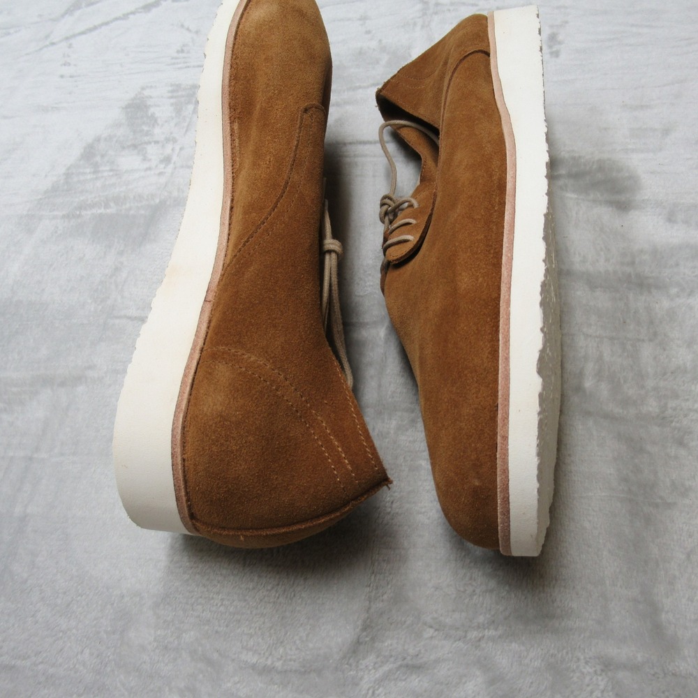 Shoes Nisolo Mens 10 Brown Suede Laced Casual Dress Leather Lightweight Flex NEW